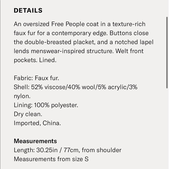 Free People Fuzzy Teddy Faux Fur Oversized Coat - Picture 7 of 7